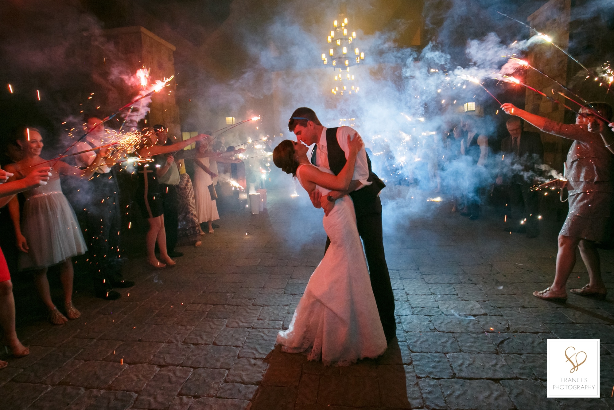 wedding photography colorado golf course sparklers